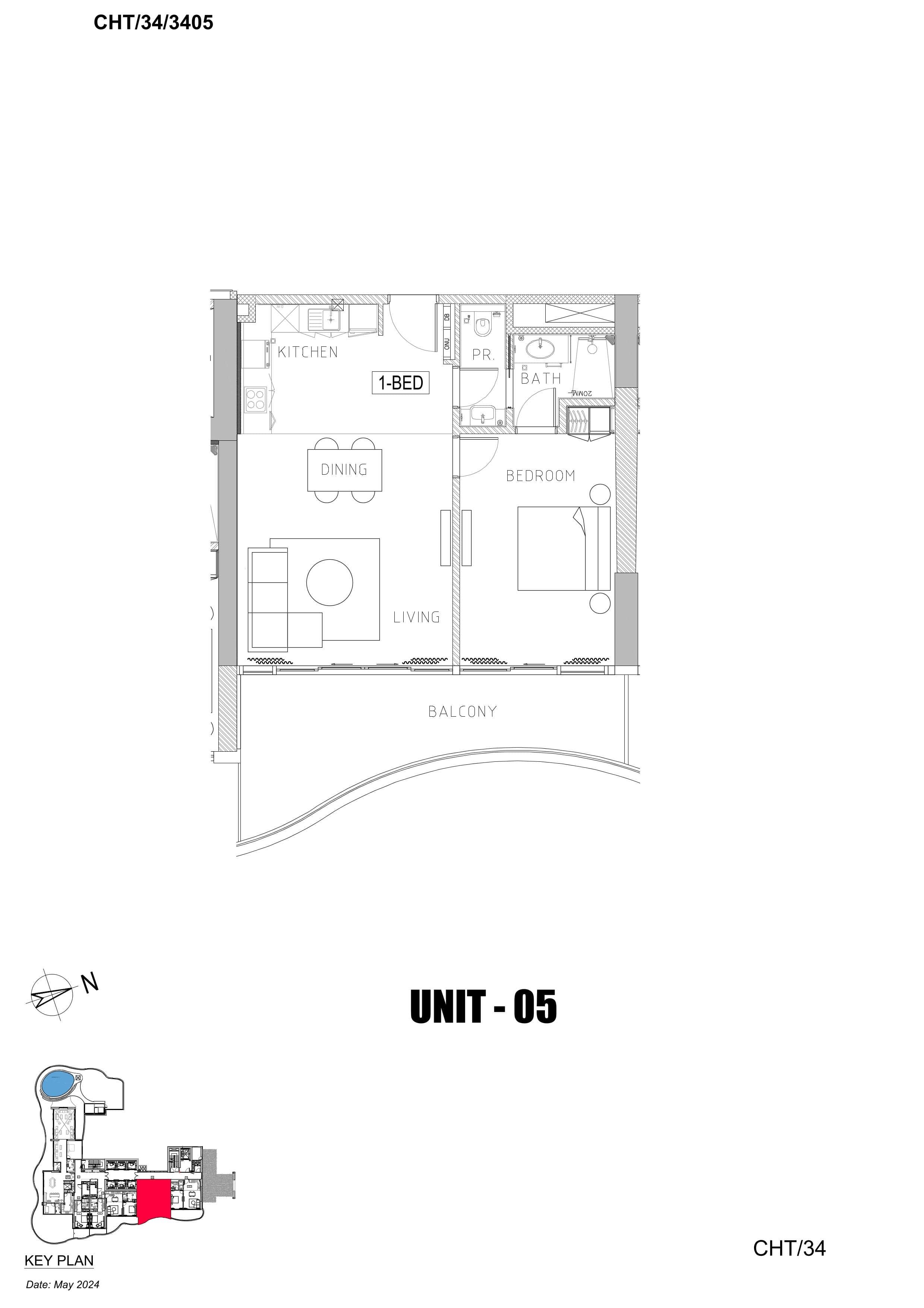 1BR Floor Plan - Chic Tower by de GRISOGONO