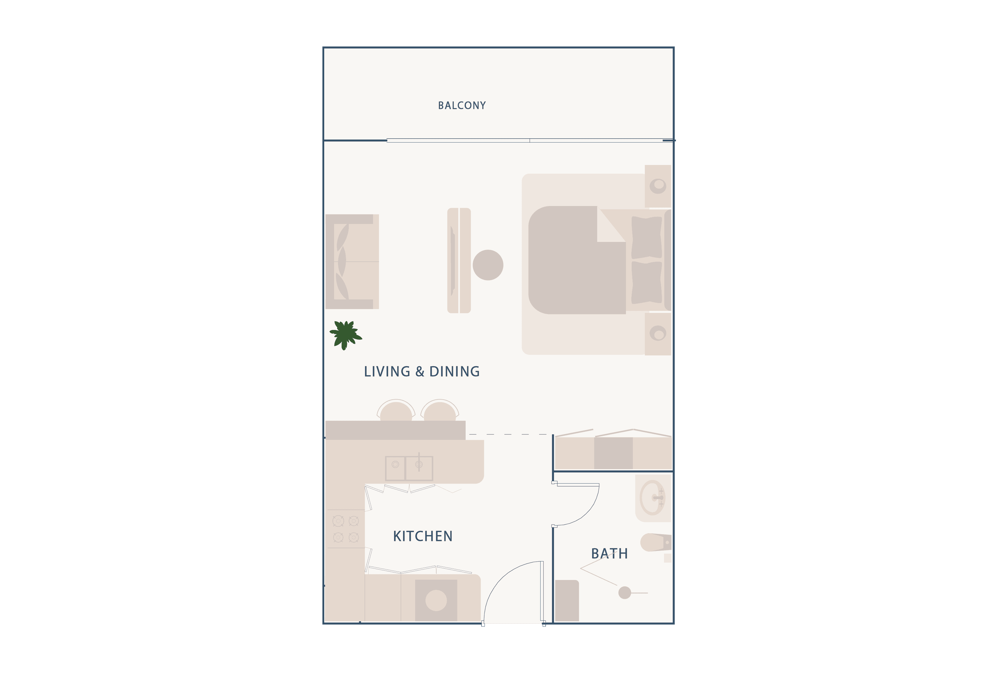 Studio Floor Plan - Beach Walk Residence by Imtiaz (Beach Walk 1)
