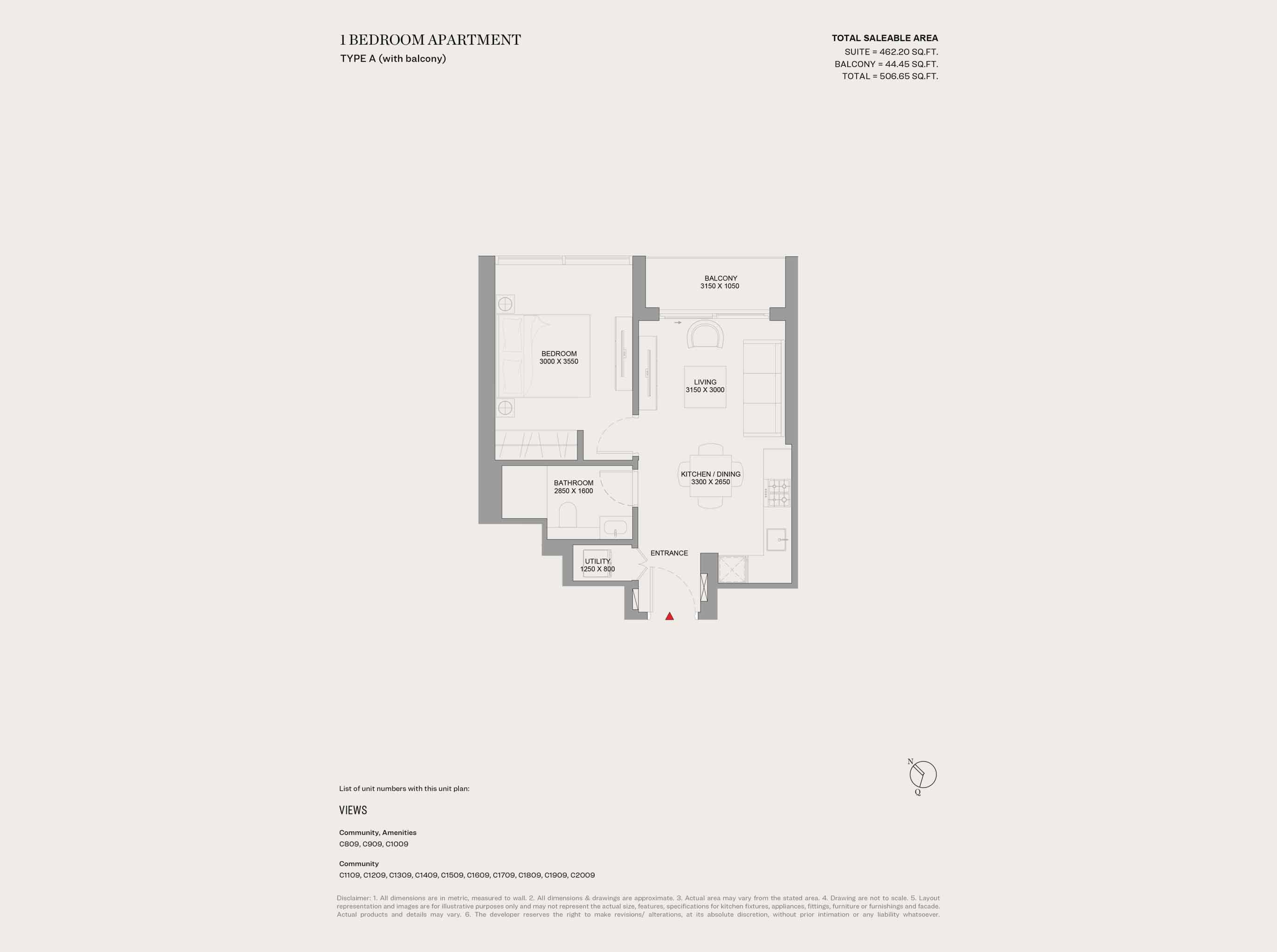 1BR Floor Plan - Skyvue