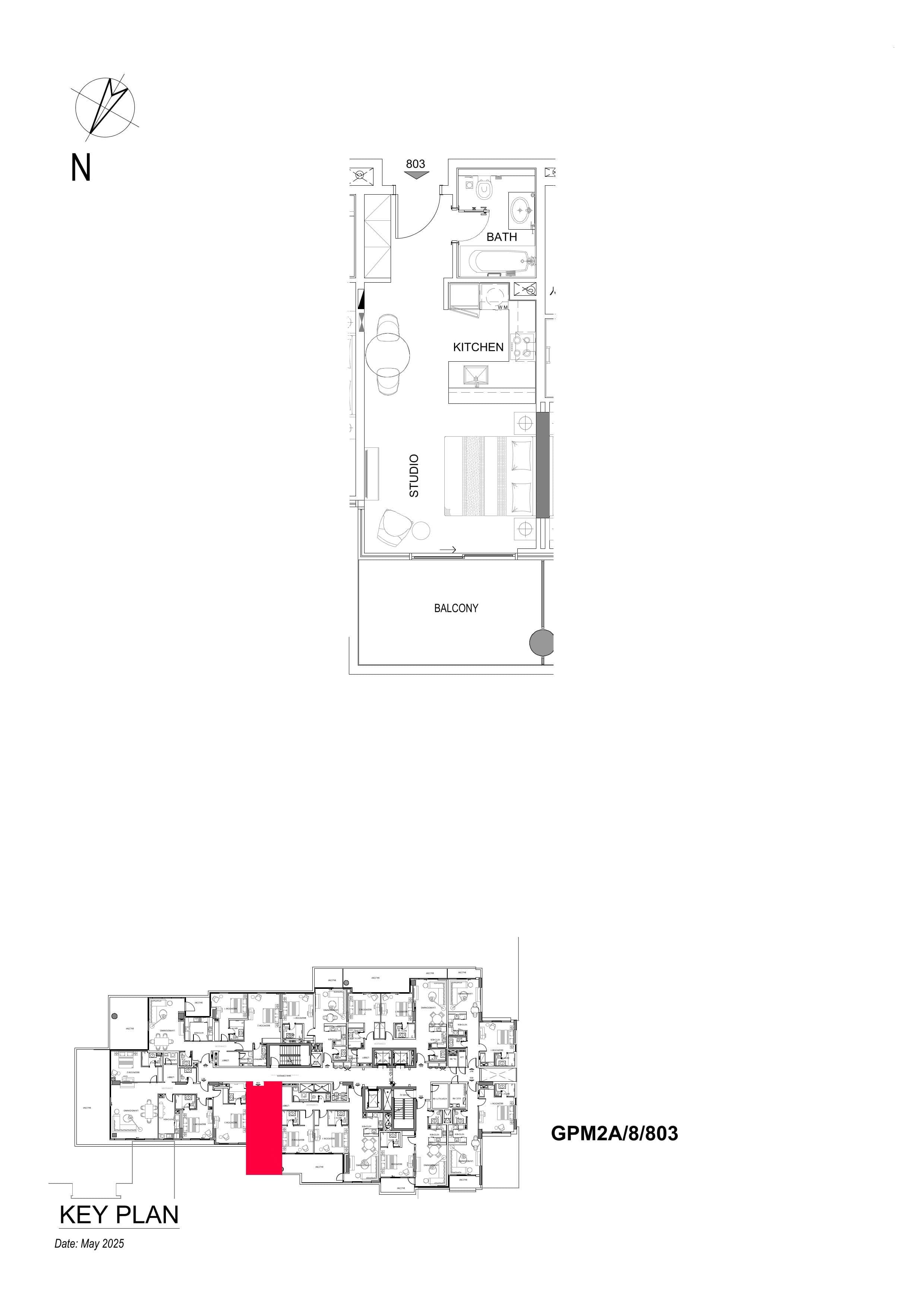 Studio Floor Plan - Golf Town at DAMAC Hills