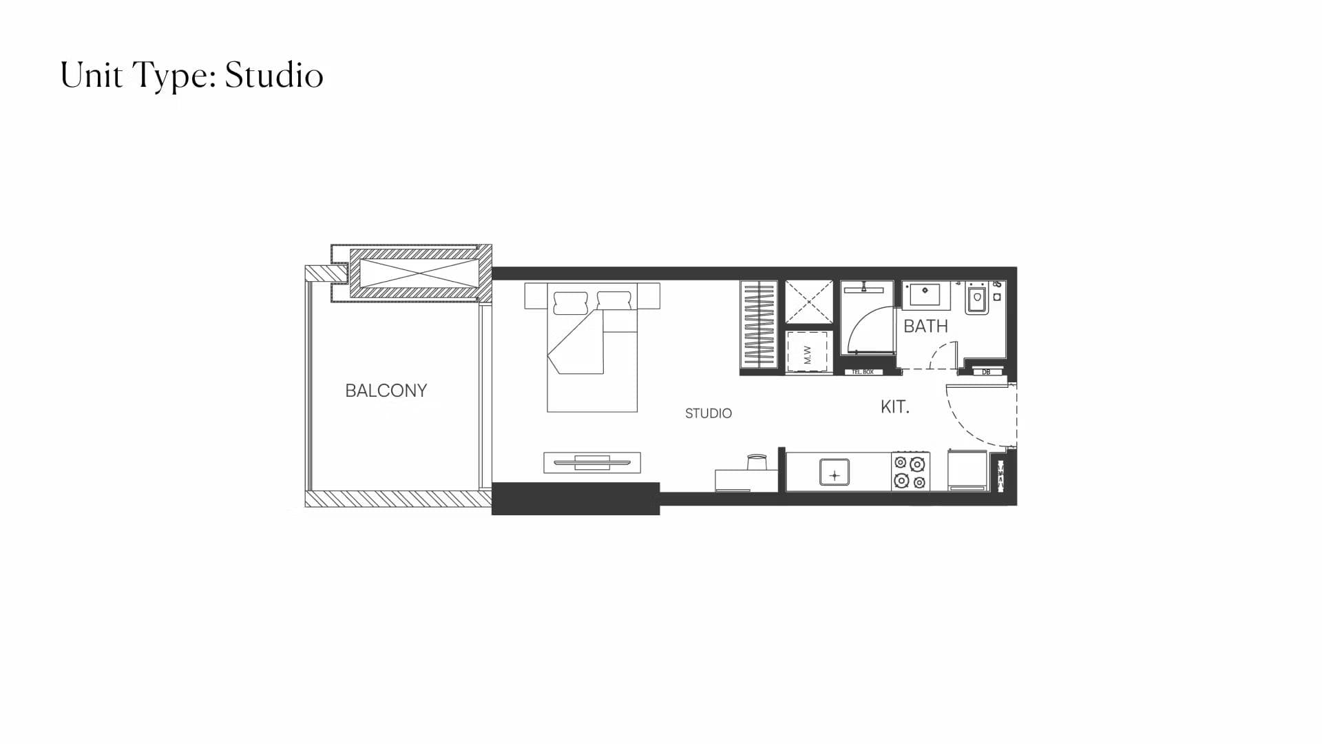 Studio Floor Plan - بن غاطي أمبرهول