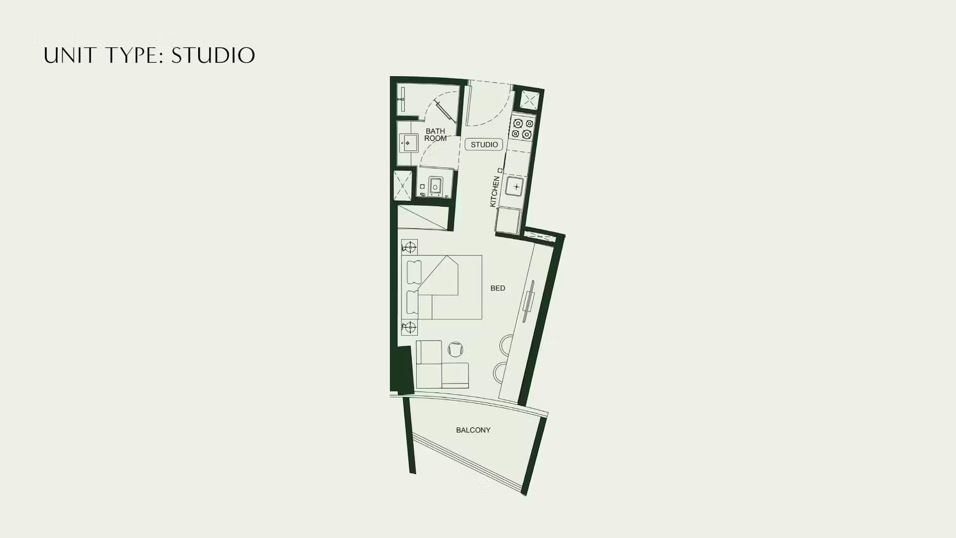 Studio Floor Plan - Binghatti Hillcrest
