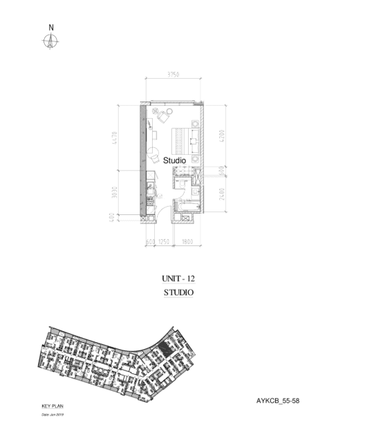 Studio Floor Plan - AYKON City Tower B