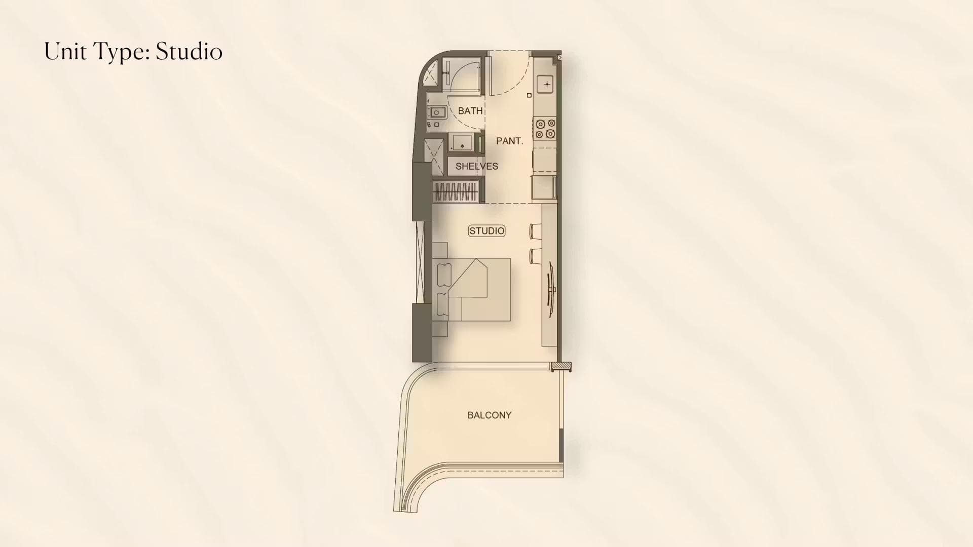 Studio Floor Plan - Binghatti Hillside