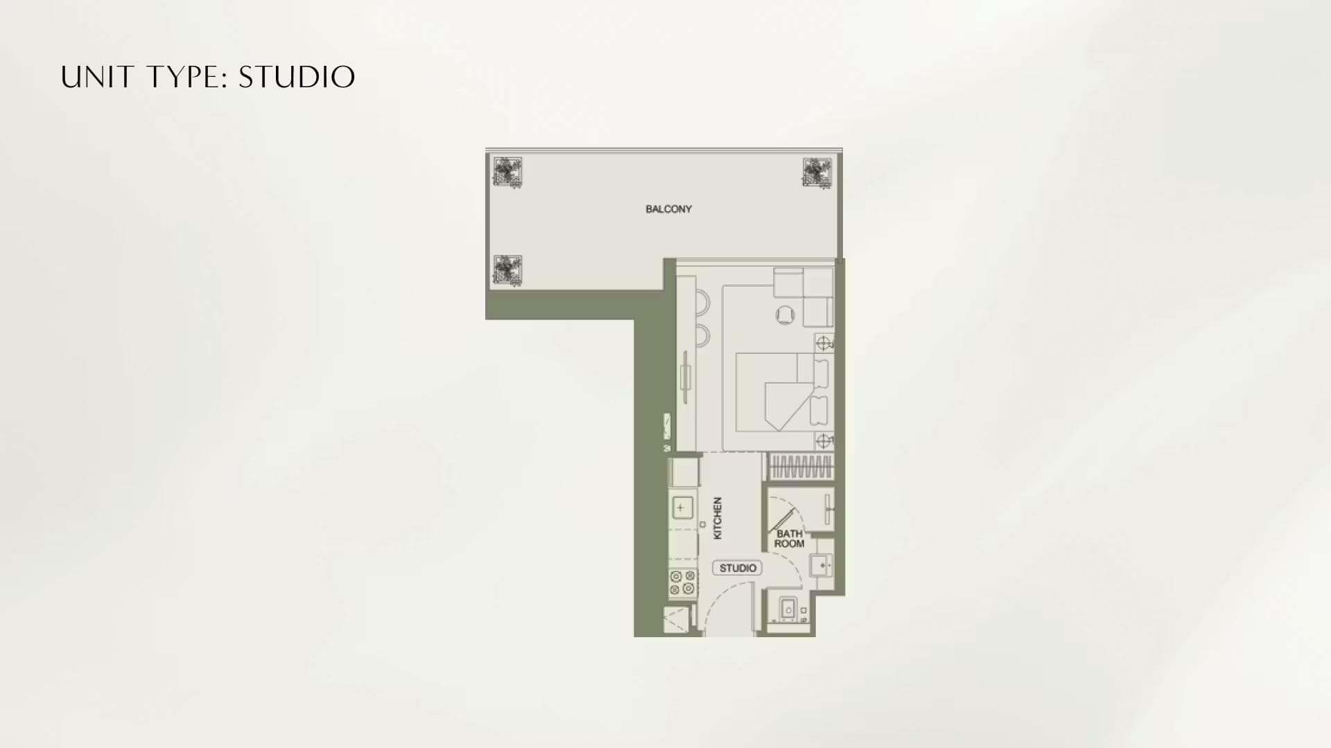 Studio Floor Plan - Binghatti Vintage